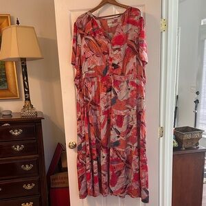 NIC+ZOE Vibrant Pink and Red Maxi Dress